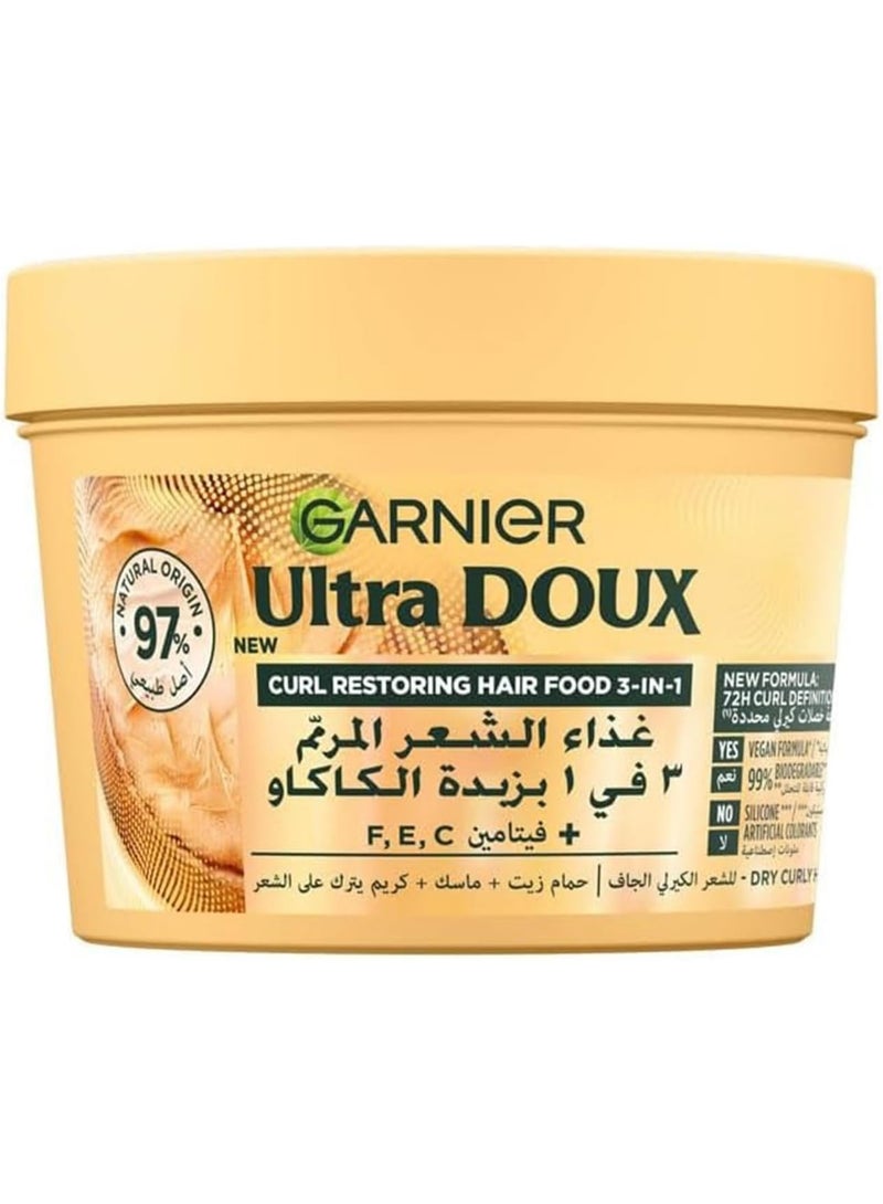 Garnier Hair Mask for Dry, Curly Hair, 390ml, for Repairing and Enhancing Curls